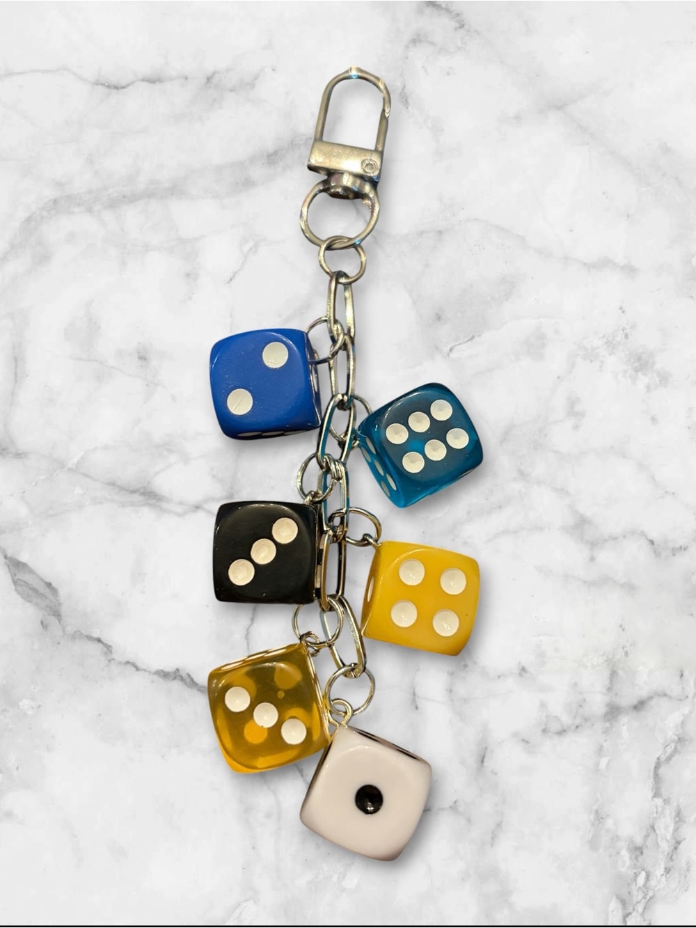 Multicolor Dice Charm Keychain - Women Accessories